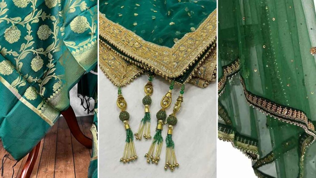 green-dupatta-design